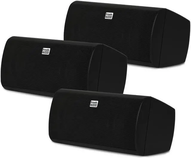 Main image of Acoustic Audio AA35CB Indoor 3 Way Speakers 1200 Watts Black Bookshelf 3 Speaker Set AA35CB-3S