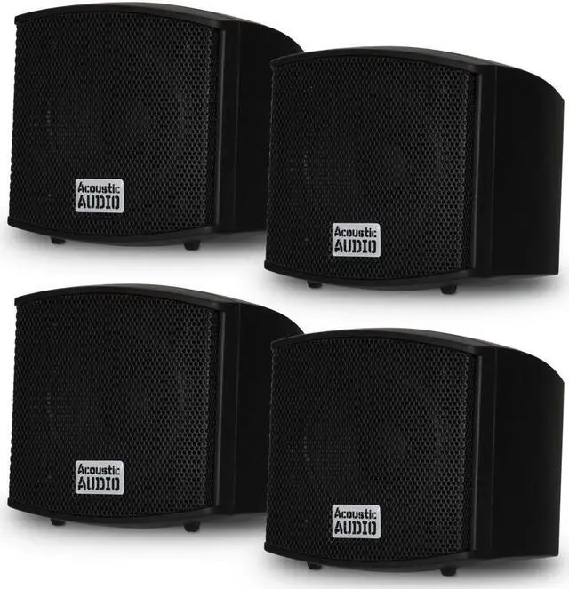 Alt view image 2 of 8 - Acoustic Audio AA321B Mountable Indoor Speakers 800 Watts Black 2 Pair Pack AA321B-2Pr