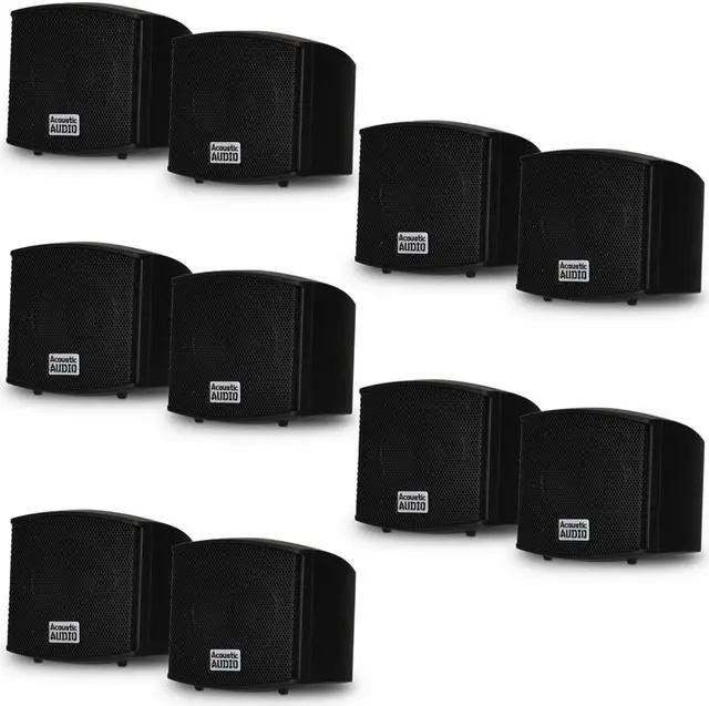 Main image of Acoustic Audio AA321B Mountable Indoor Speakers 2000 Watts Black 5 Pair Pack AA321B-5Pr