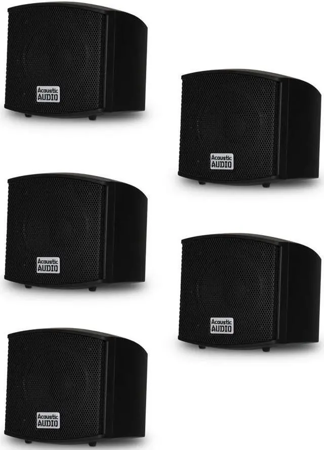 Main image of Acoustic Audio AA321B Mountable Indoor Black Speakers 1000 Watts 5 Piece Set AA321B-5S