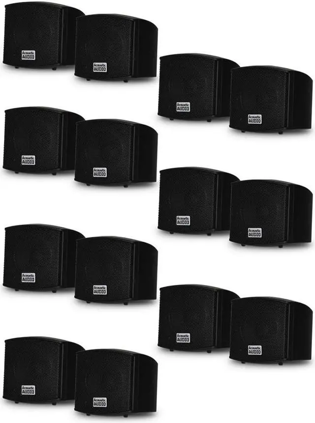 Main image of Acoustic Audio AA321B Mountable Indoor Speakers 2800 Watts Black 7 Pair Pack AA321B-7Pr