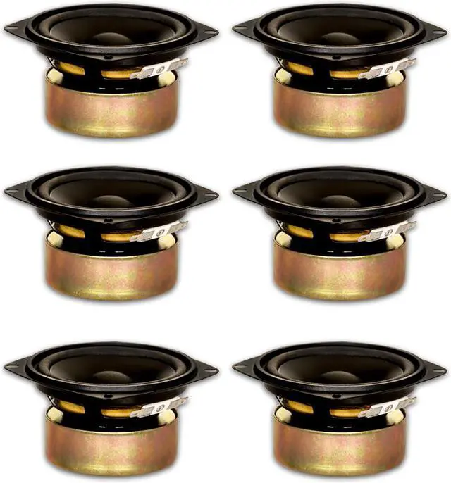 Main image of 6 Goldwood Sound GW-204/4S Shielded 4" Woofers 70 Watt each 4ohm Replacement Speakers
