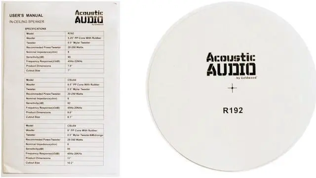 Alt view image 6 of 6 - Acoustic Audio R192 Frameless In Ceiling / In Wall Speaker Pair 2 Way Home Theater Surround Speakers