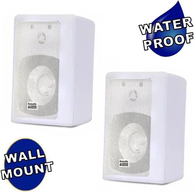 Main image of Acoustic Audio 151W Indoor Outdoor 2 Way Speakers 600 Watt White Pair
