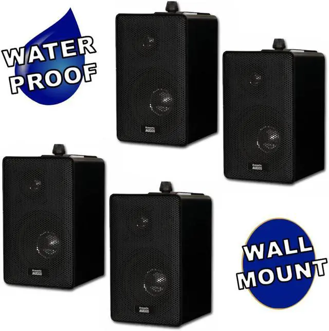 Alt view image 2 of 8 - Acoustic Audio 251B Indoor Outdoor 3 Way Speakers 800 Watt Black 2 Pair Pack 251B-2Pr