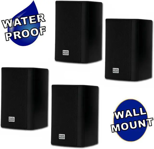Main image of Acoustic Audio AA351B Indoor Outdoor 2 Way Black Speakers 1000 Watt 2 Pair Pack AA351B-2Pr