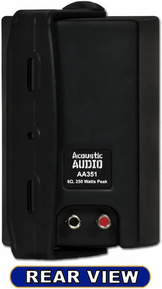 Alt view image 6 of 6 - Acoustic Audio AA351B Indoor Outdoor 2 Way Black Speakers 2000 Watt 4 Pair Pack AA351B-4Pr