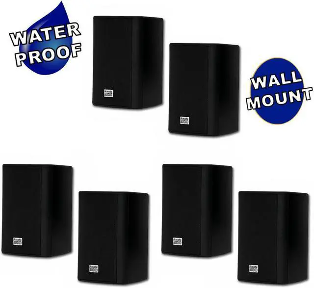 Main image of Acoustic Audio AA351B Indoor Outdoor 2 Way Black Speakers 1500 Watt 3 Pair Pack AA351B-3Pr