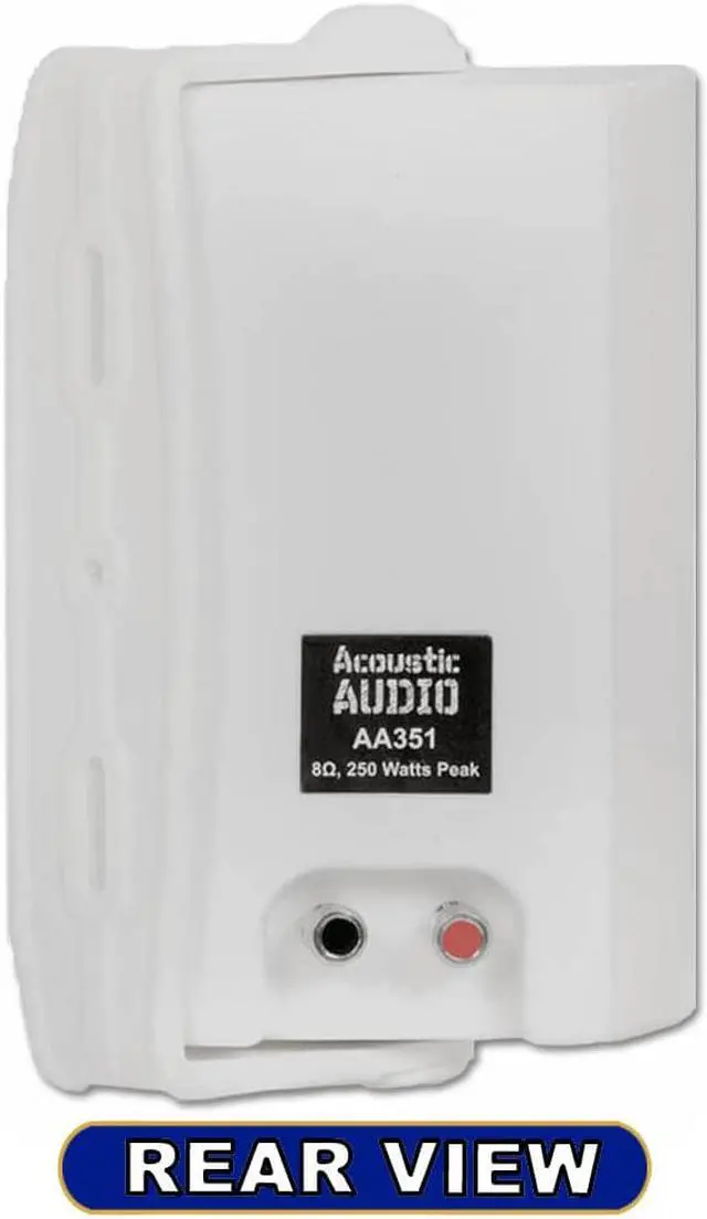 Alt view image 6 of 6 - Acoustic Audio AA351W Indoor Outdoor 2 Way Speakers 2500 Watt White 5 Pair Pack AA351W-5Pr