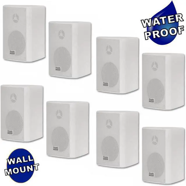 Main image of Acoustic Audio AA351W Indoor Outdoor 2 Way Speakers 2000 Watt White 4 Pair Pack AA351W-4Pr