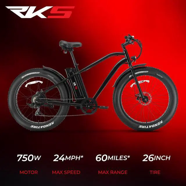 Alt view image 2 of 7 - RKS Electric Bike for Adults with 700Wh Removable Battery, 24MPH Commuting Electric Mountain Bike with 750W Brushless Motor, 7-Speed, 26" Tires