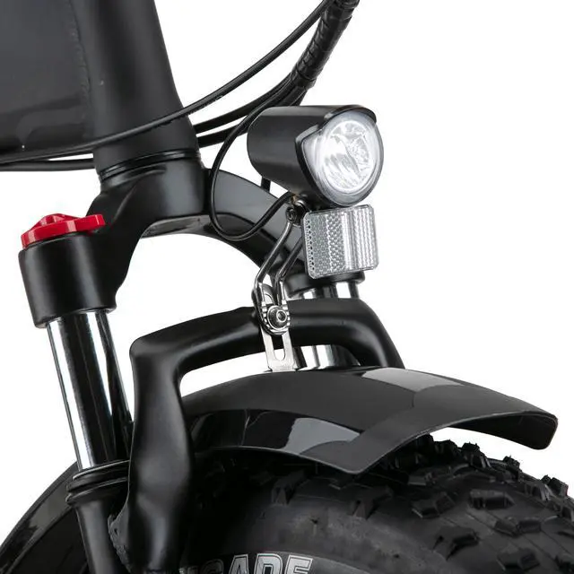 Alt view image 6 of 7 - RKS Foldable Electric Bike with 750W Motor, 48V 14.5Ah Battery, 20'' Fat Tires, LCD Display, LED Lights, 7-Speed Gears, Up to 24MPH - Gray/Black