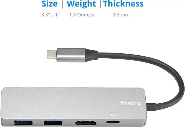 Alt view image 6 of 7 - Frisby USB Type-C Hub, Hub Adapter With USB C Charging Port, 4K HDMI, 2 USB 3.0 Ports, Compatible For MacBook Pro 2018 2017 2016, Google Chromebook Pixelbook, XPS, Samsung S9, S8 & more, Plug and Play