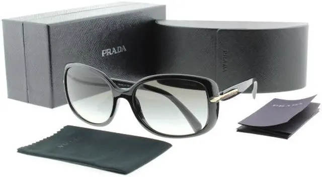 Alt view image 4 of 9 - PRADA Sunglasses PR 08OS 1AB0A7 Black 57MM