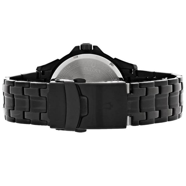 Alt view image 11 of 12 - Bulova Mens Day/Date Black ION Finish Bracelet Dress Quartz Watch 98C121