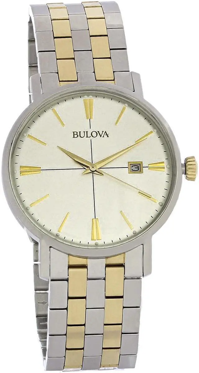 Alt view image 15 of 20 - Bulova 98B255 Men's Stainless Steel Two-tone Bracelet Band Grey Dial Watch