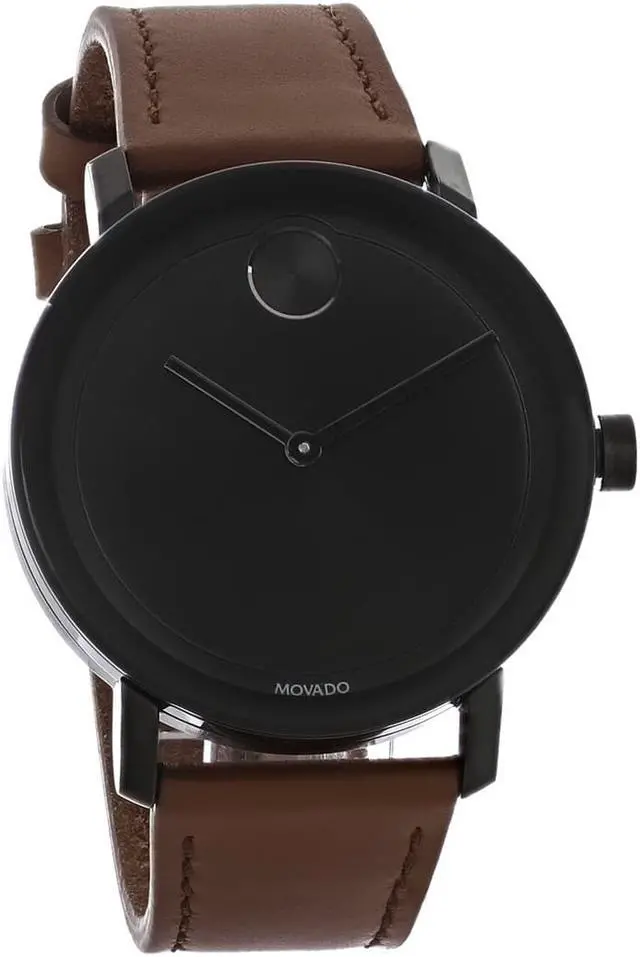 Alt view image 4 of 9 - Movado Bold Cognac Leather Mens Watch