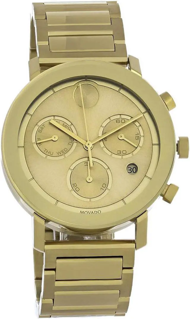 Main image of Movado Bold Chronograph Evolution Series Mens Gold Tone Swiss Watch 3600682