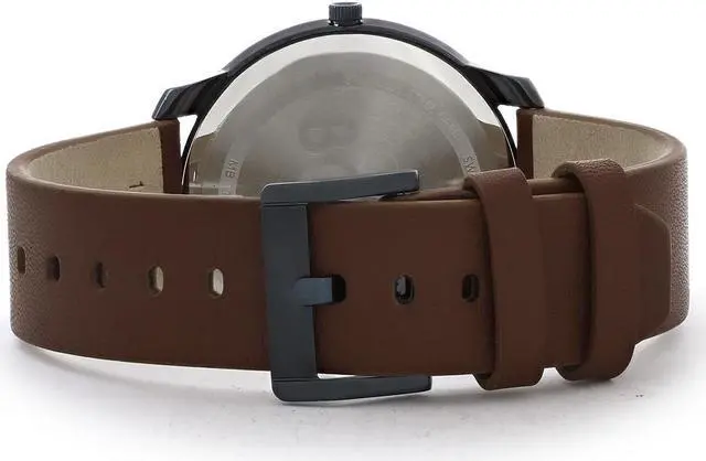 Alt view image 2 of 6 - Movado Mens Bold Blue ION Plated Brown Leather Strap Quartz Watch 3600585
