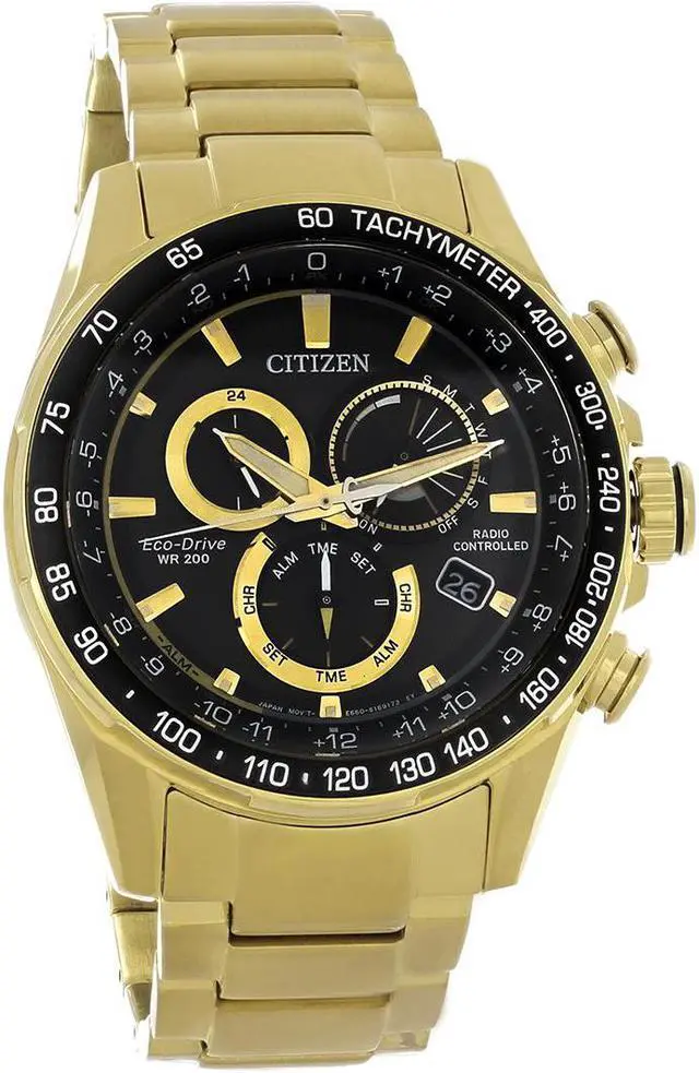 Main image of Citizen Eco-Drive PCAT Chronograph Gold Tone Stainless Mens Watch CB5912-50E