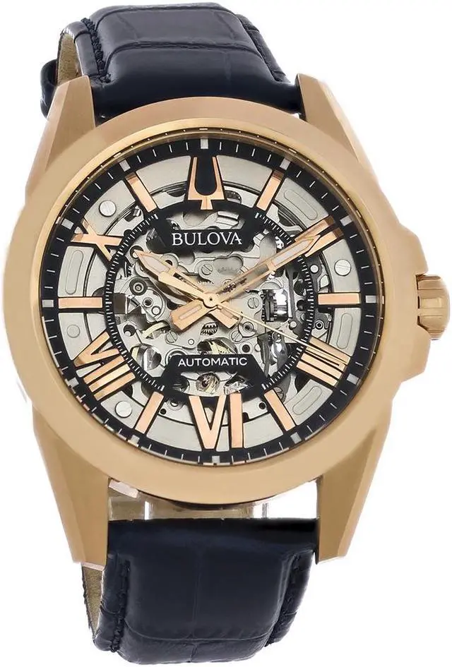 Main image of Bulova Sutton Mens Rose Gold PVD Stainless Steel Automatic Watch 97A161