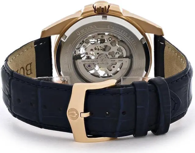 Alt view image 2 of 11 - Bulova Sutton Mens Rose Gold PVD Stainless Steel Automatic Watch 97A161