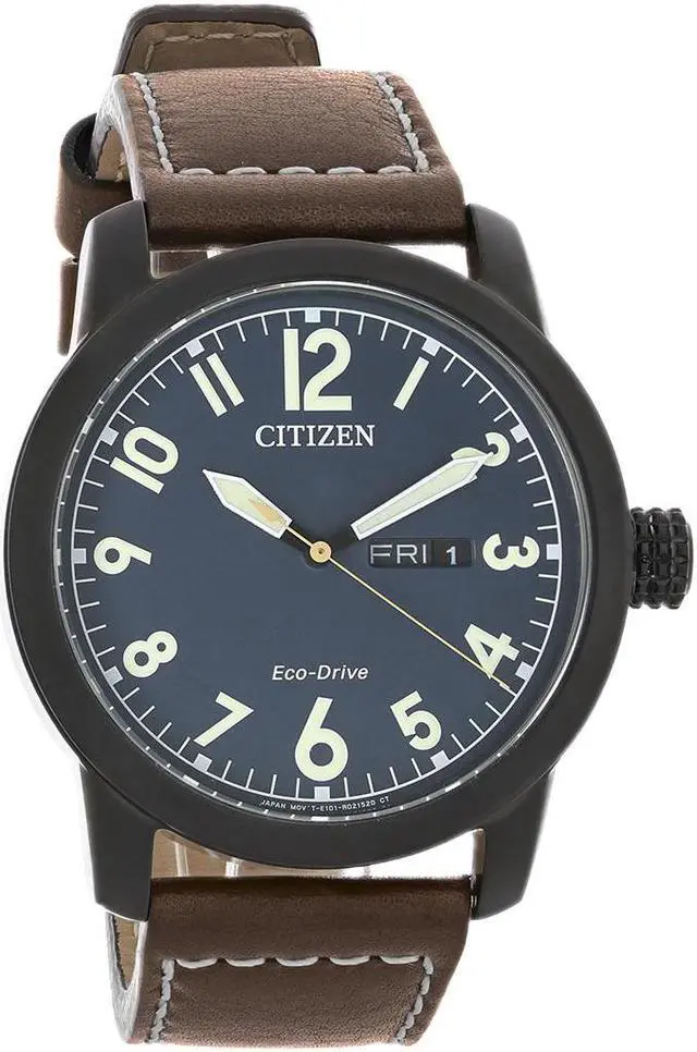 Alt view image 7 of 10 - Men's Citizen Chandler Dark Brown Leather Band Watch BM8478-01L