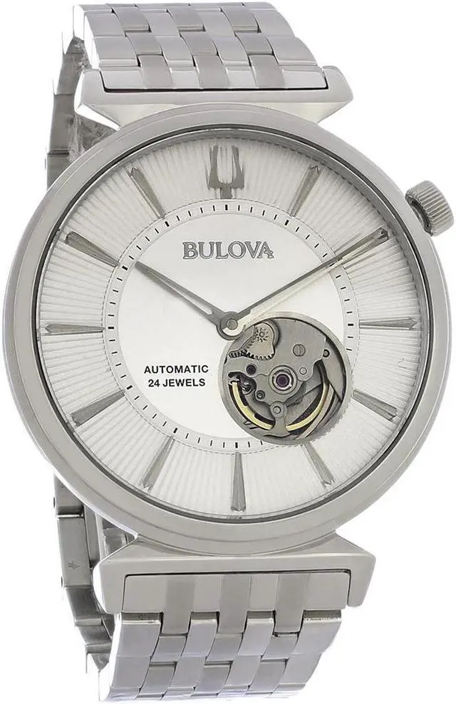 Main image of Bulova Regatta Mens Stainless Steel Silver Dial Automatic Watch 96A235