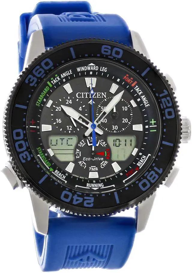 Alt view image 4 of 6 - Citizen Men's Top of Water Stainless Steel Quartz Diving Watch with Rubber Strap, Orange, 22
 JR4068-01E