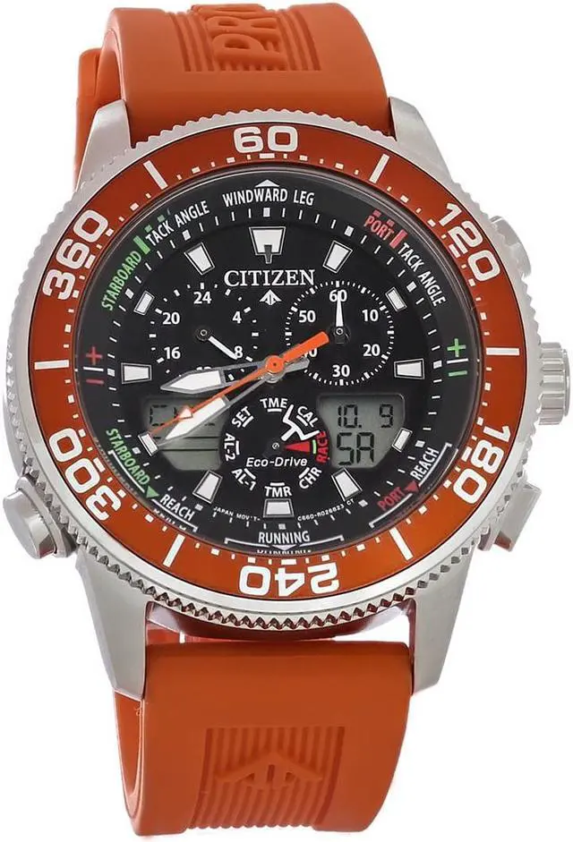 Alt view image 4 of 6 - Citizen Eco-Drive JR4061-00F Promaster Sailhawk Orange Rubber Solar Men's Watch