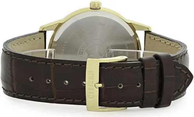 Alt view image 8 of 9 - Citizen Men's 39mm Brown Calfskin Stainless Steel Case Solar Watch AW1232-04A