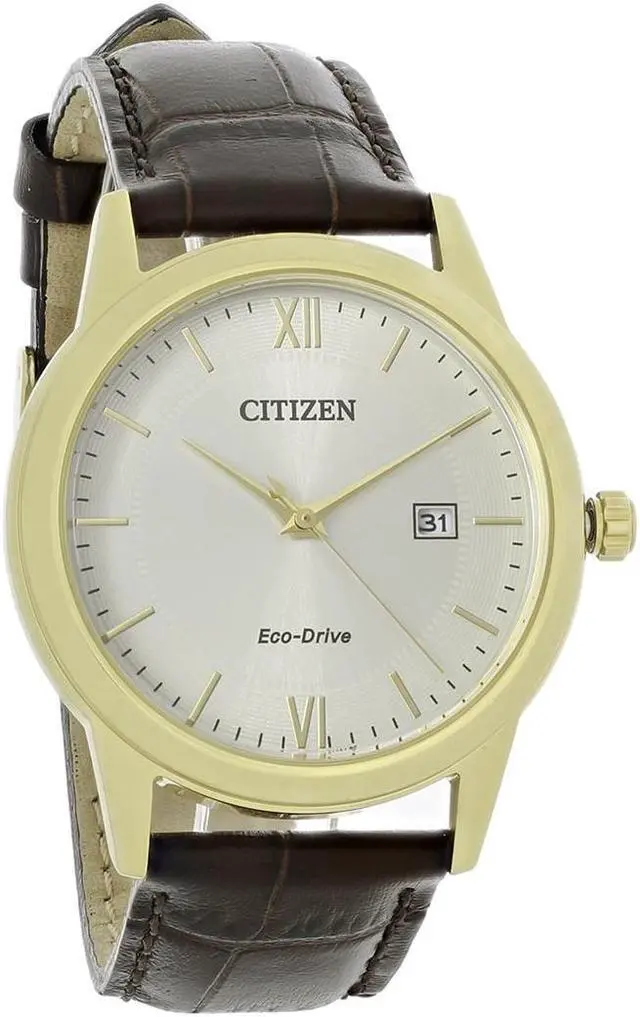 Alt view image 7 of 9 - Citizen Men's 39mm Brown Calfskin Stainless Steel Case Solar Watch AW1232-04A