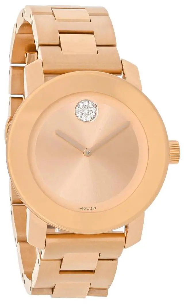 Alt view image 18 of 20 - Movado Bold Ladies Crystal Rose Gold Tone Bracelet Swiss Quartz Watch 3600086