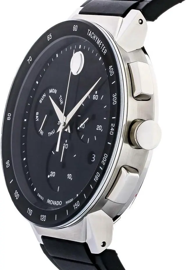 Alt view image 3 of 5 - Movado Sapphire Chronograph Rubber Mens Watch