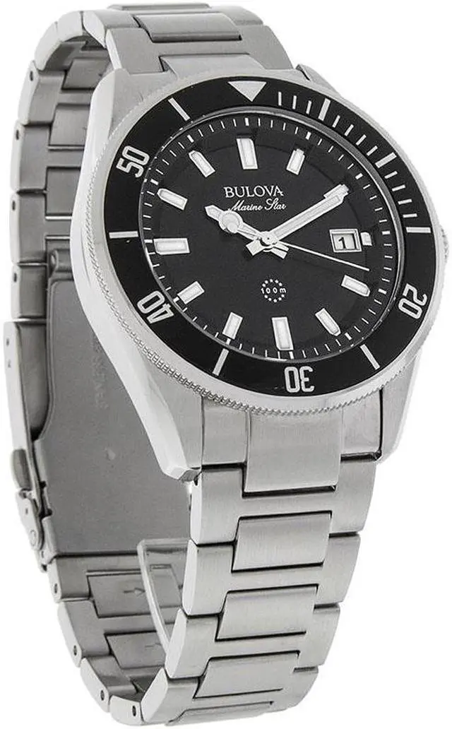 Alt view image 8 of 12 - Bulova 98B203 Marine Star Silver-Tone Steel Black Dial Men's Watch