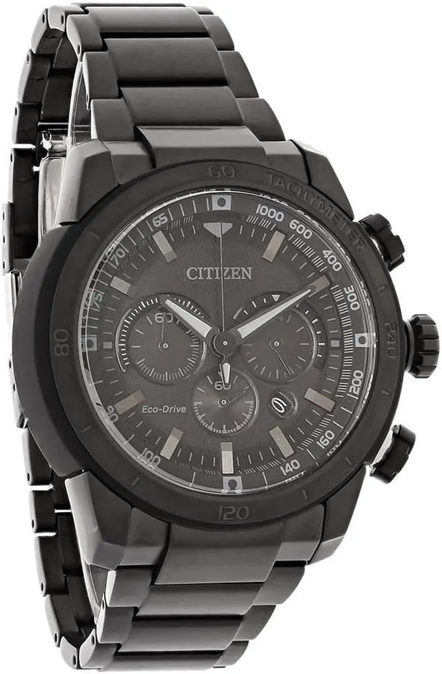 Alt view image 5 of 8 - Men's Black Citizen Eco-Drive Ecosphere Chronograph Watch CA4184-81E