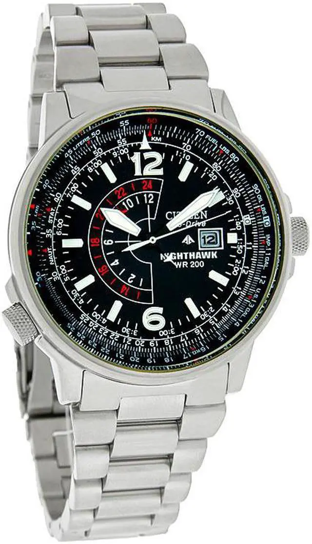 Alt view image 7 of 11 - Citizen Nighthawk Eco-Drive Pilot Watch Mens Watch BJ7000-52E