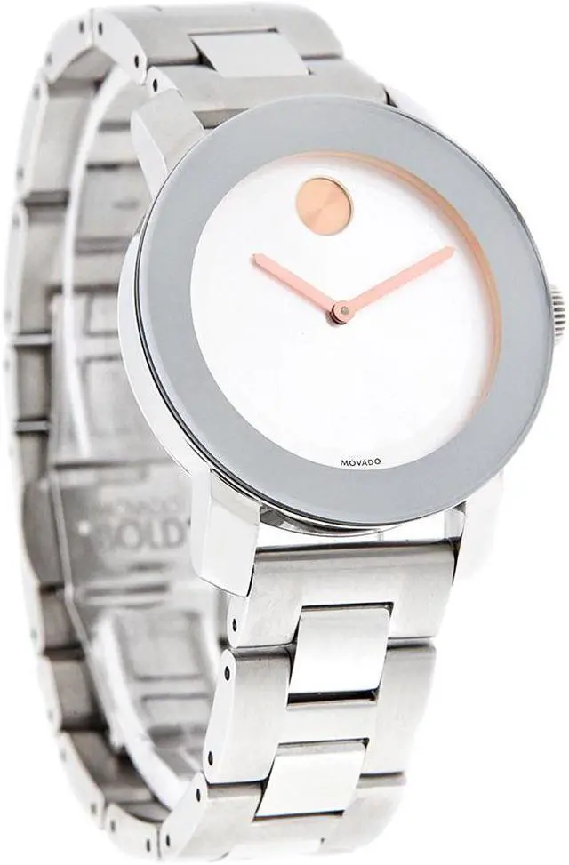 Alt view image 13 of 18 - Movado Bold Ladies Silver Dial Mirror Stainless Steel Swiss Quartz Watch 3600084