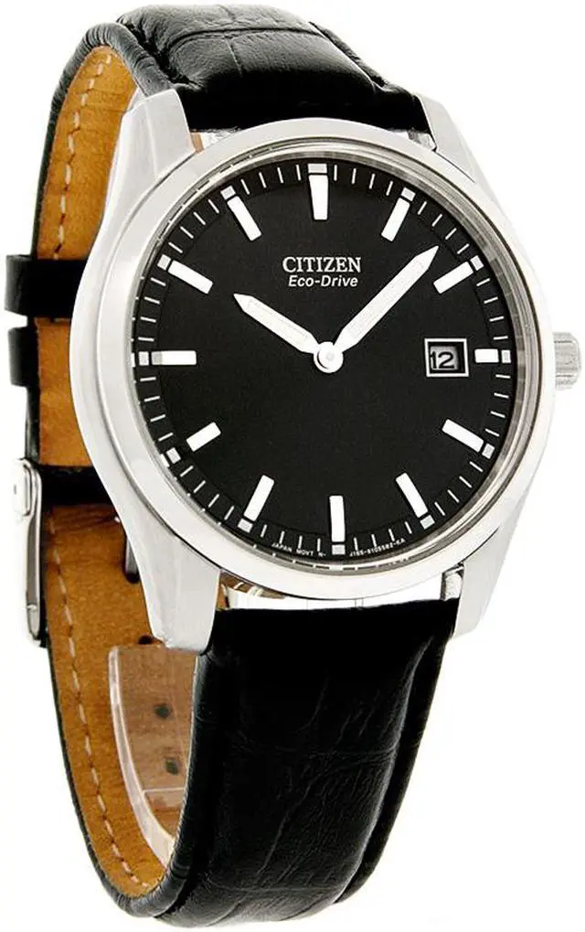 Alt view image 6 of 9 - Citizen Eco Drive Black Dial Black Leather Mens Watch AU1040-08E