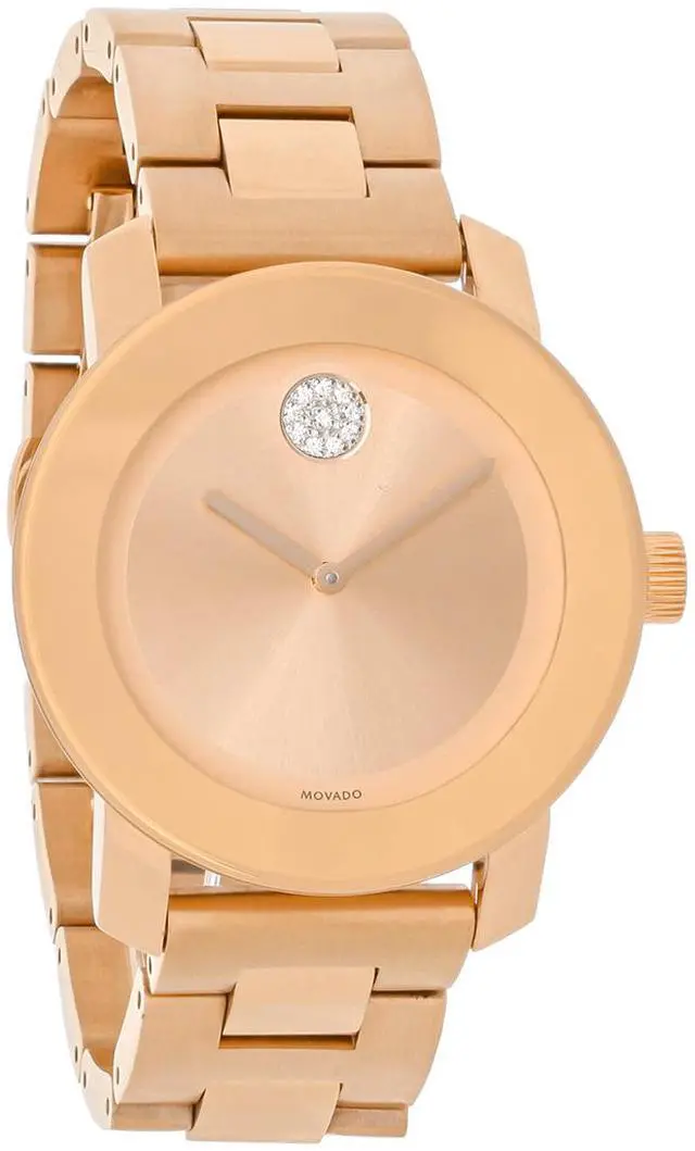 Alt view image 14 of 20 - Movado Bold Ladies Crystal Rose Gold Tone Bracelet Swiss Quartz Watch 3600086