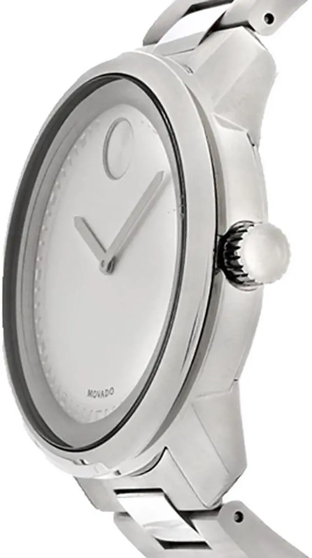 Alt view image 14 of 15 - Movado Bold Mens Silver Dial Stainless Steel Bracelet Swiss Quartz Watch 3600257