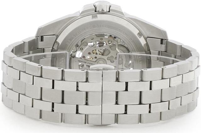 Alt view image 2 of 7 - Bulova Skeleton Mens Silver Dial Stainless Steel Automatic Watch 96A187