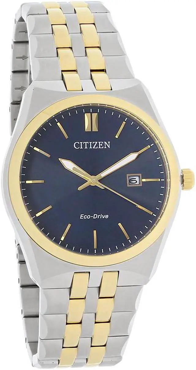 Alt view image 5 of 7 - Citizen Eco-Drive Mens Corso Series Blue Dial Two Tone Bracelet Watch BM7334-58L