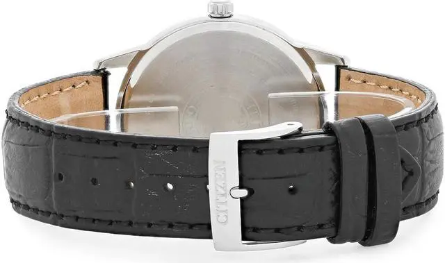 Alt view image 6 of 8 - Men's Citizen Eco-Drive Black Leather Strap Dress Watch AW1236-03A