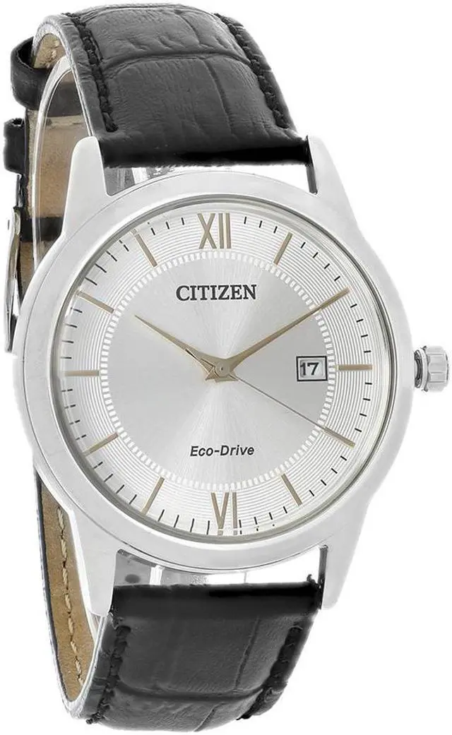 Alt view image 5 of 8 - Men's Citizen Eco-Drive Black Leather Strap Dress Watch AW1236-03A