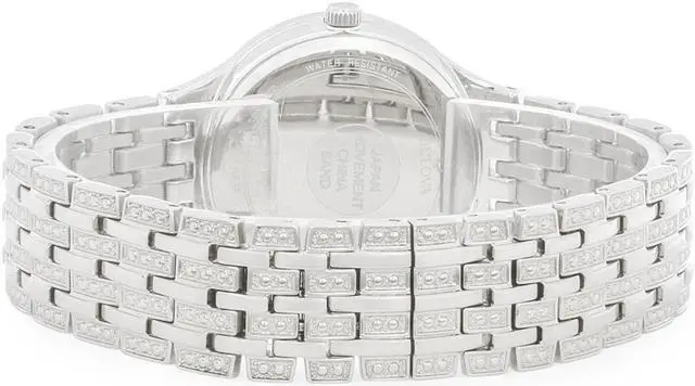 Alt view image 5 of 5 - Bulova Quartz Ladies Stainless Pave Crystal Dial, Bezel & Band Watch 96L243