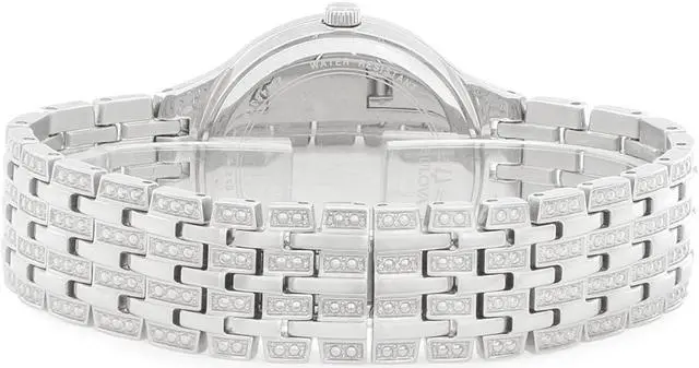 Alt view image 2 of 5 - Bulova Quartz Ladies Stainless Pave Crystal Dial, Bezel & Band Watch 96L243