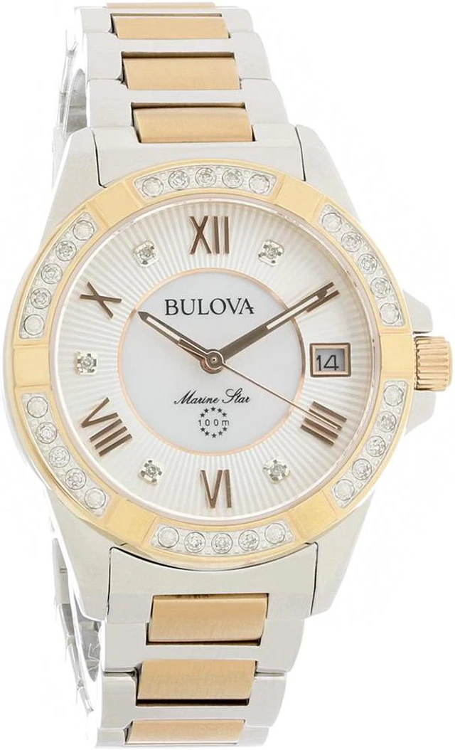 Main image of Bulova Marine Star Ladies Diamond Two Tone Quartz Watch 98R234