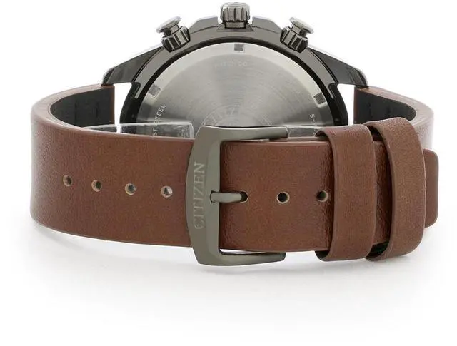 Alt view image 12 of 17 - Men's Citizen Eco-Drive Chronograph CHR Drive Brown Watch AT2447-01E