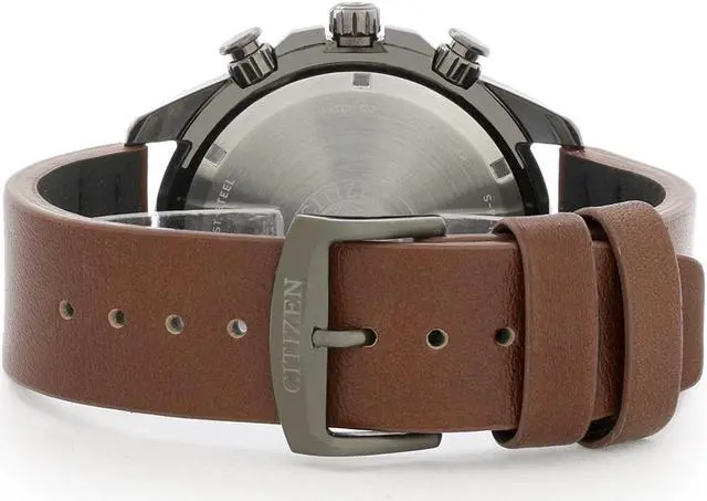 Alt view image 4 of 17 - Men's Citizen Eco-Drive Chronograph CHR Drive Brown Watch AT2447-01E